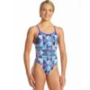 Amanzi - Purple Plaid Girls One Piece Swimsuit