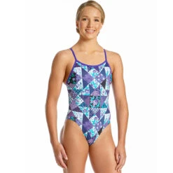 Amanzi - Purple Plaid Girls One Piece Swimsuit