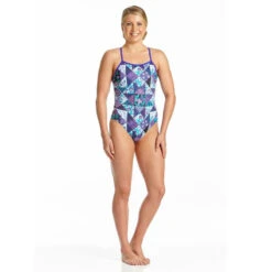 Amanzi - Purple Plaid Ladies One Piece Swimsuit -Swim Wave Shop amanzi purple plaid ladies one piece swimsuit 4